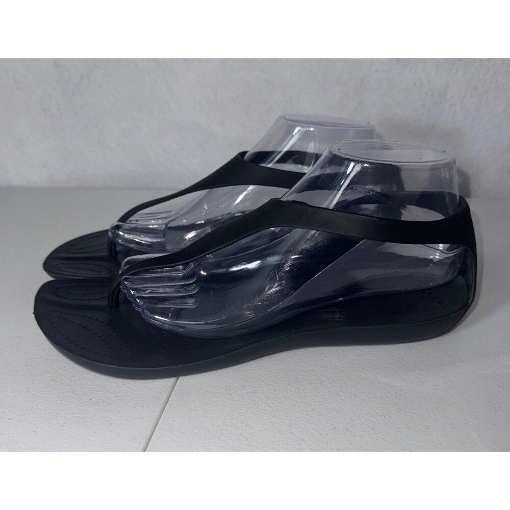 Crocs Sexi Serena Sandals Women’s Size 11 Black Thong Lightweight Comfort - Picture 3 of 9